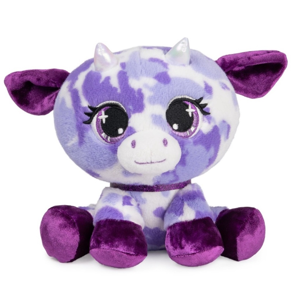 Gund Purple and White Plush Cow toy